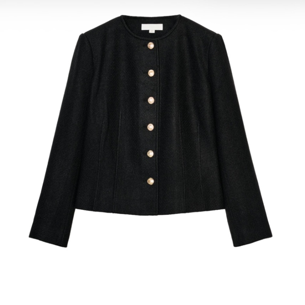 ZARA Black Button-Up Women's Jacket Blazer - Picture 3 of 5